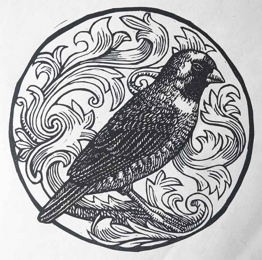 Scrollwork Series : Quail Finch